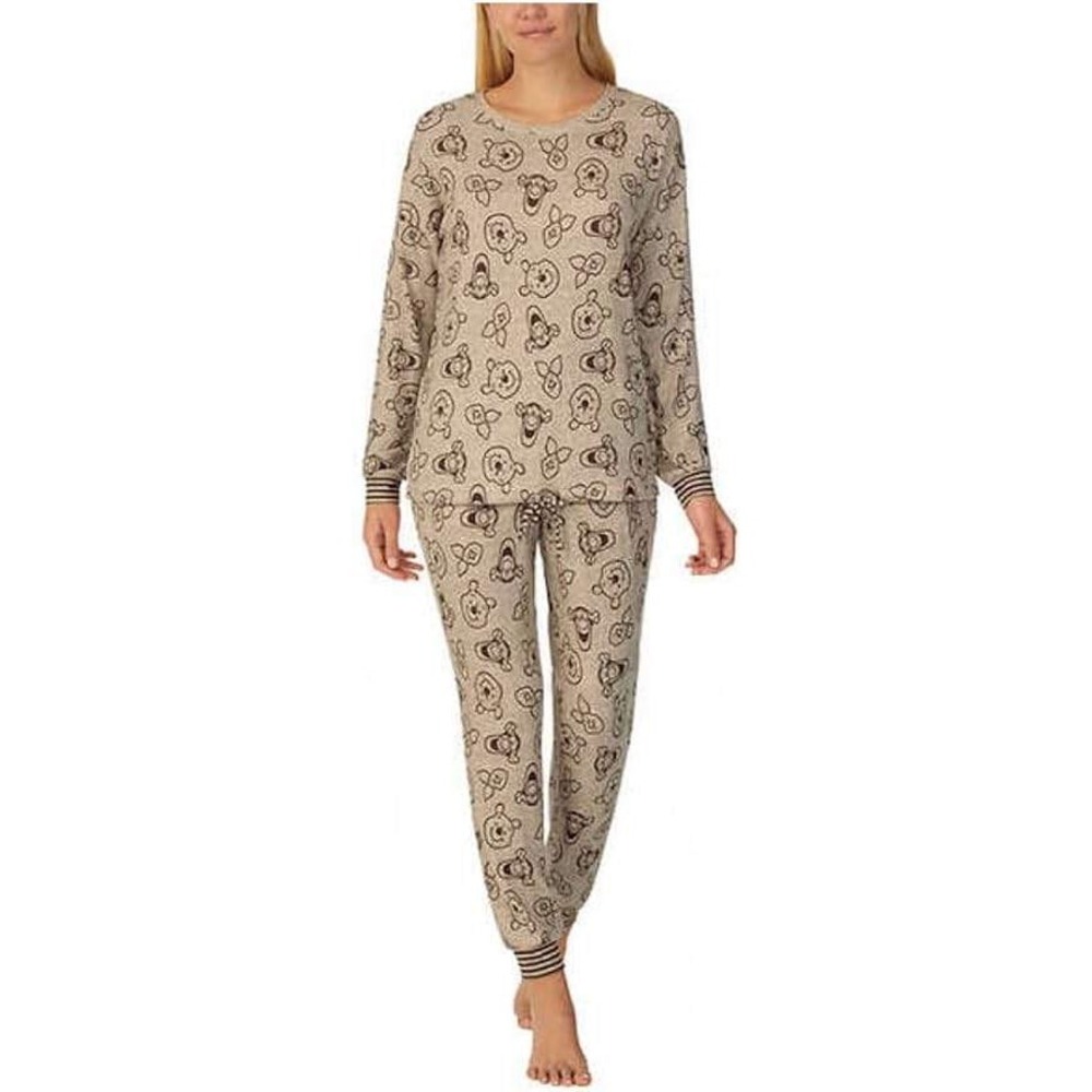 Disney Winnie the Pooh Pajama Set Womens XL Brown Loungewear Sleepwear Joggers